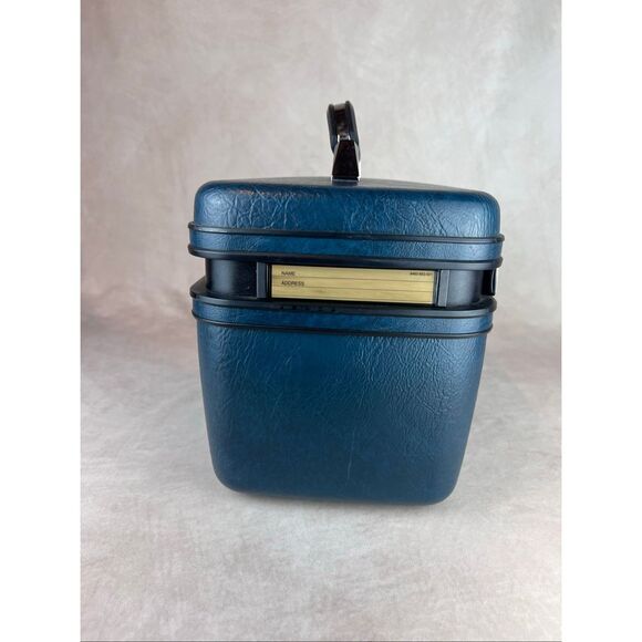 Vintage Samsonite Sentry Blue Train Case with Tray + 2 Keys - Picture 8 of 12
